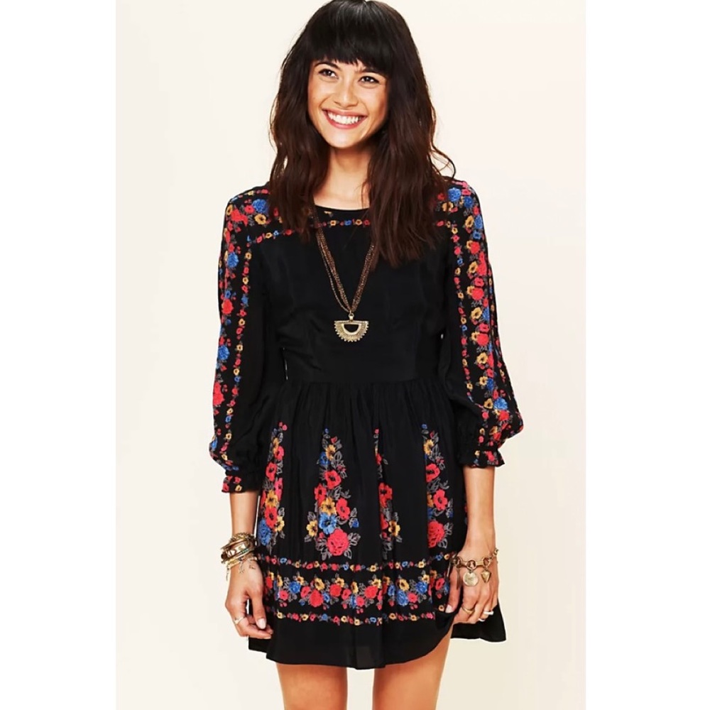 Free People Age Of Aquarius Floral Print Dress
